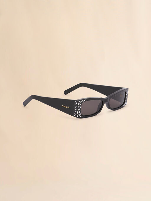 Black acetate Zokoa sunglasses with rhinestones - Optical