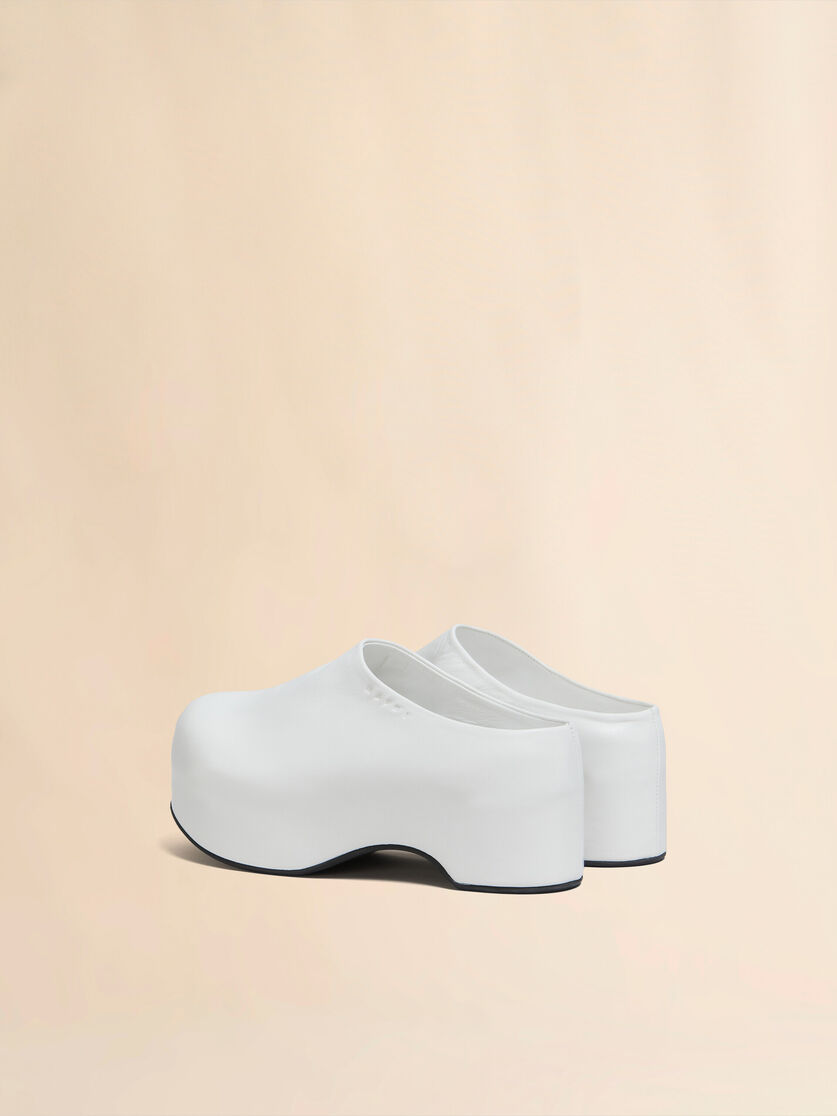 Black leather chunky clog sabot - Sandals - Image 3