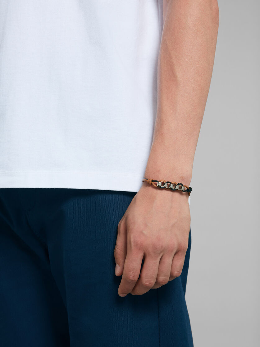 Red and blue leather bracelet with Marni logo - Bracelets - Image 2
