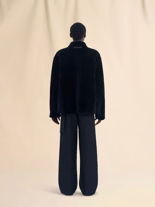 Black shaved shearling jacket - Jackets