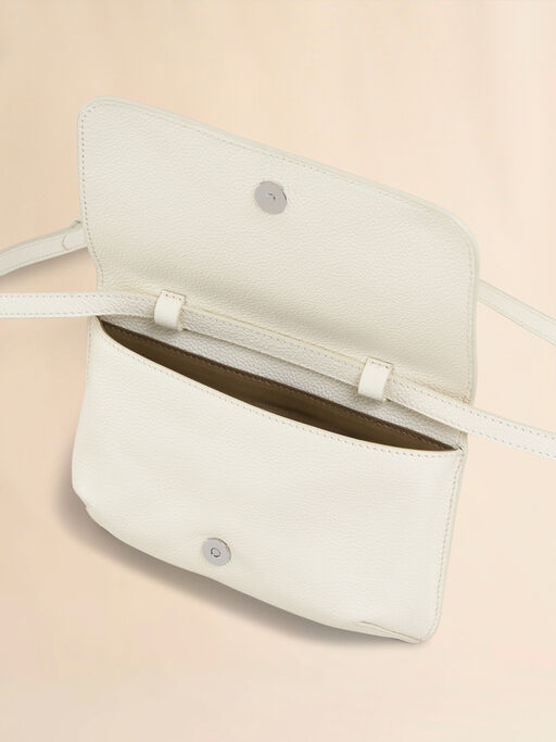 Ivory leather shoulder bag with Marni Mending - Pochettes