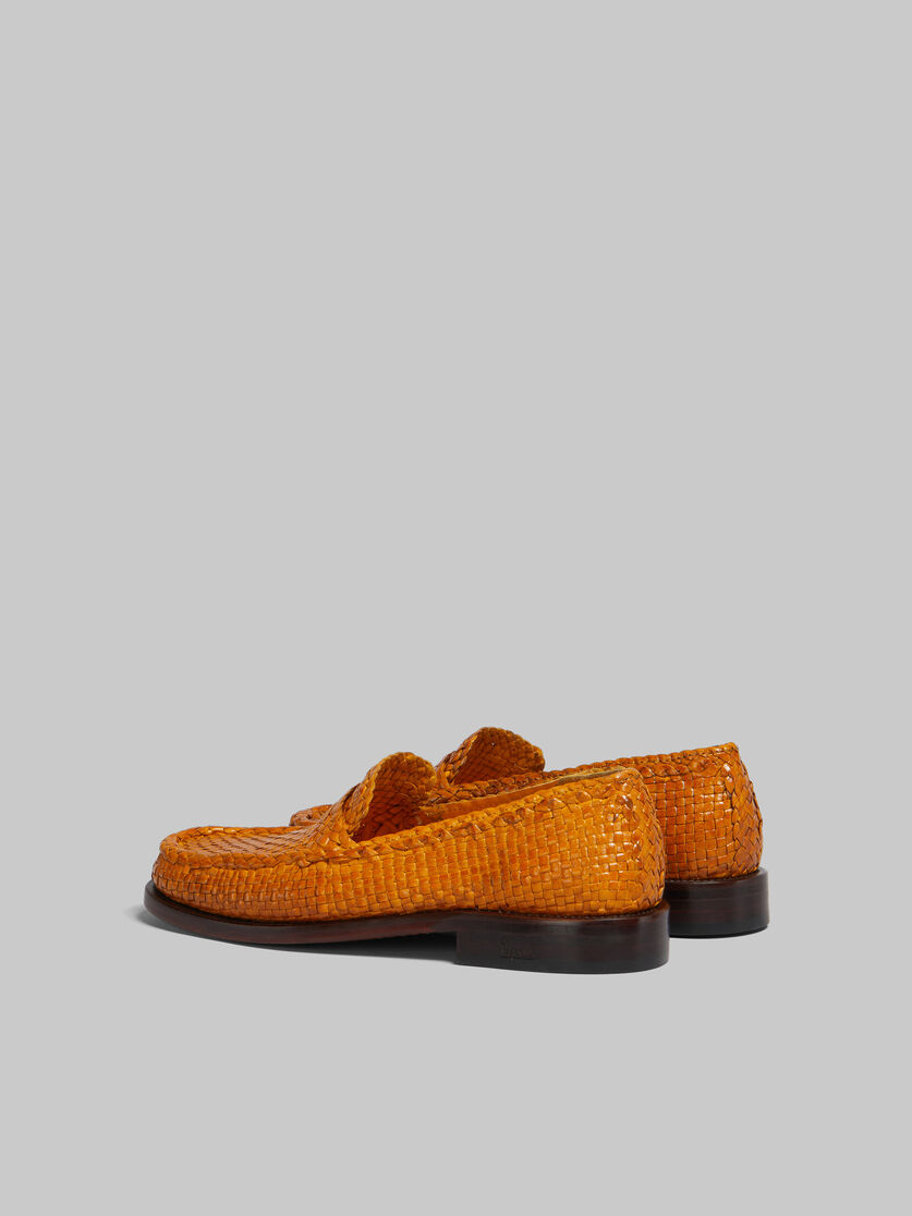 Orangefarbene Loafers Bambi aus gewebtem Leder - Mokassins - Image 3