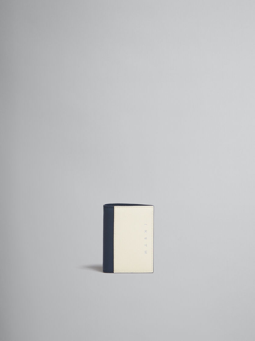 ディープブルー グリーン サフィアーノレザー製 二つ折りウォレット - 財布 - Image 1