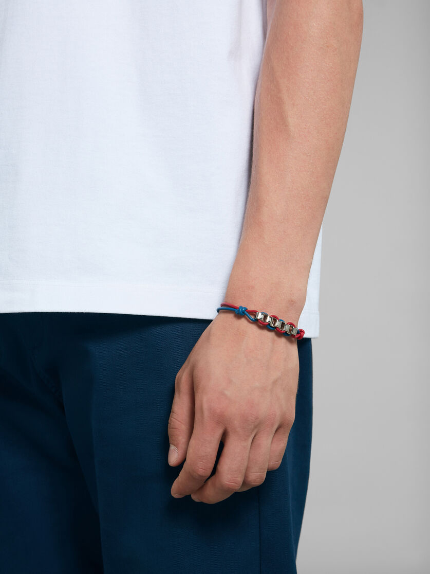 Red and blue leather bracelet with Marni logo - Bracelets - Image 2