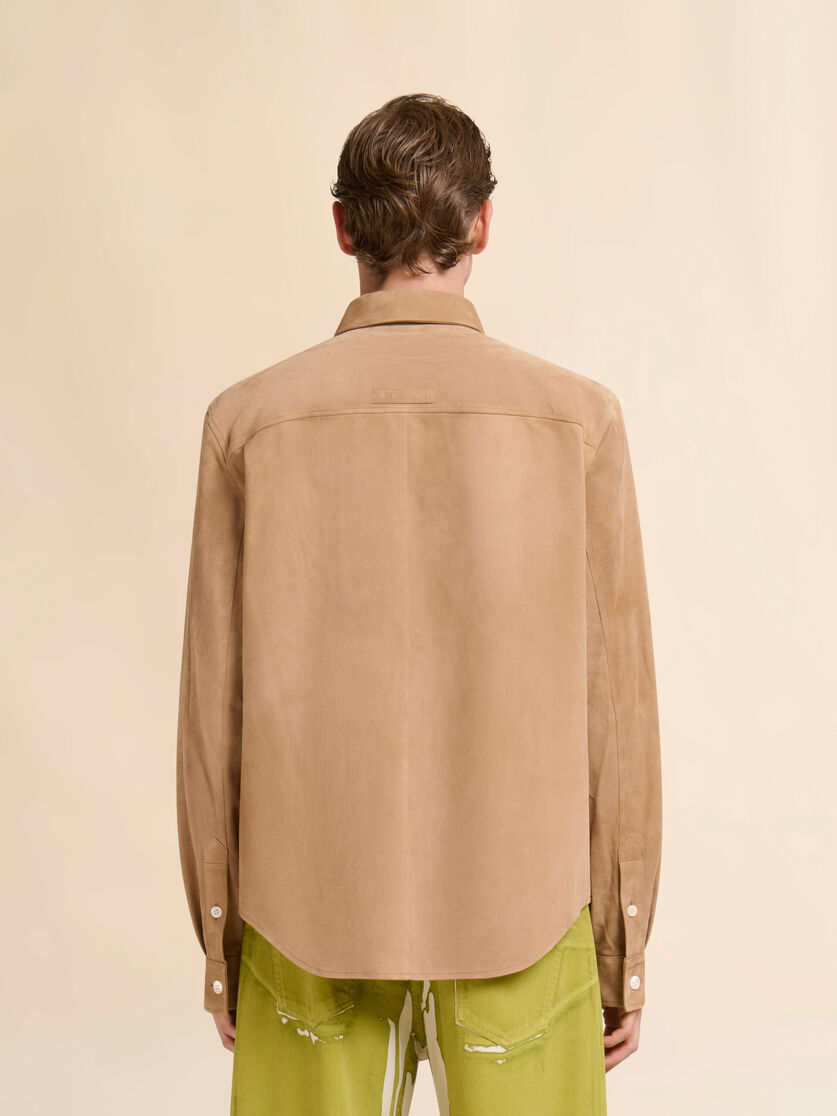 Brown suede shirt with cut-out detailing, Image 3