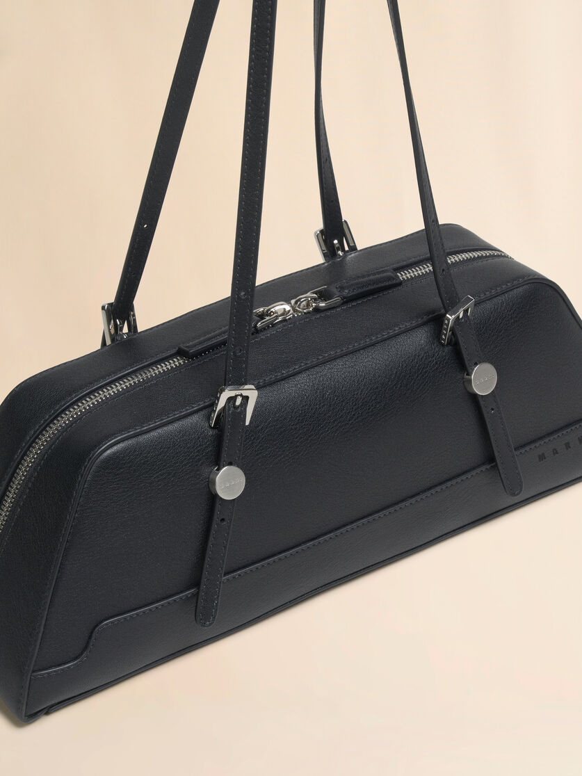 Black leather Dot long duffle bag - Shoulder Bag - Image 5