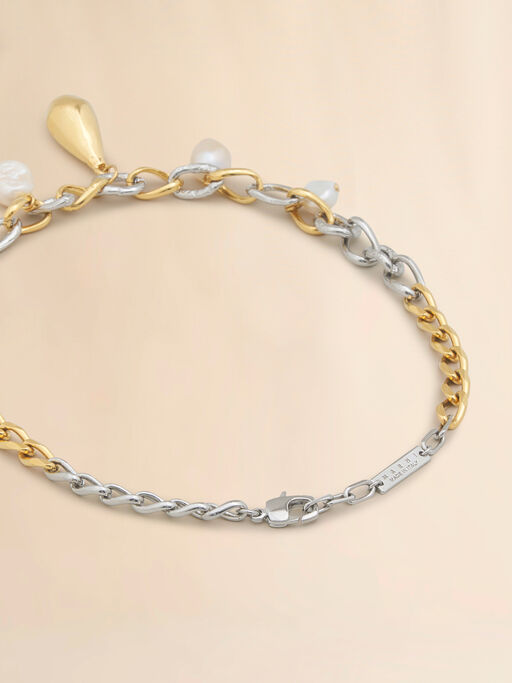 Mixed chain necklace with pearls - Necklaces