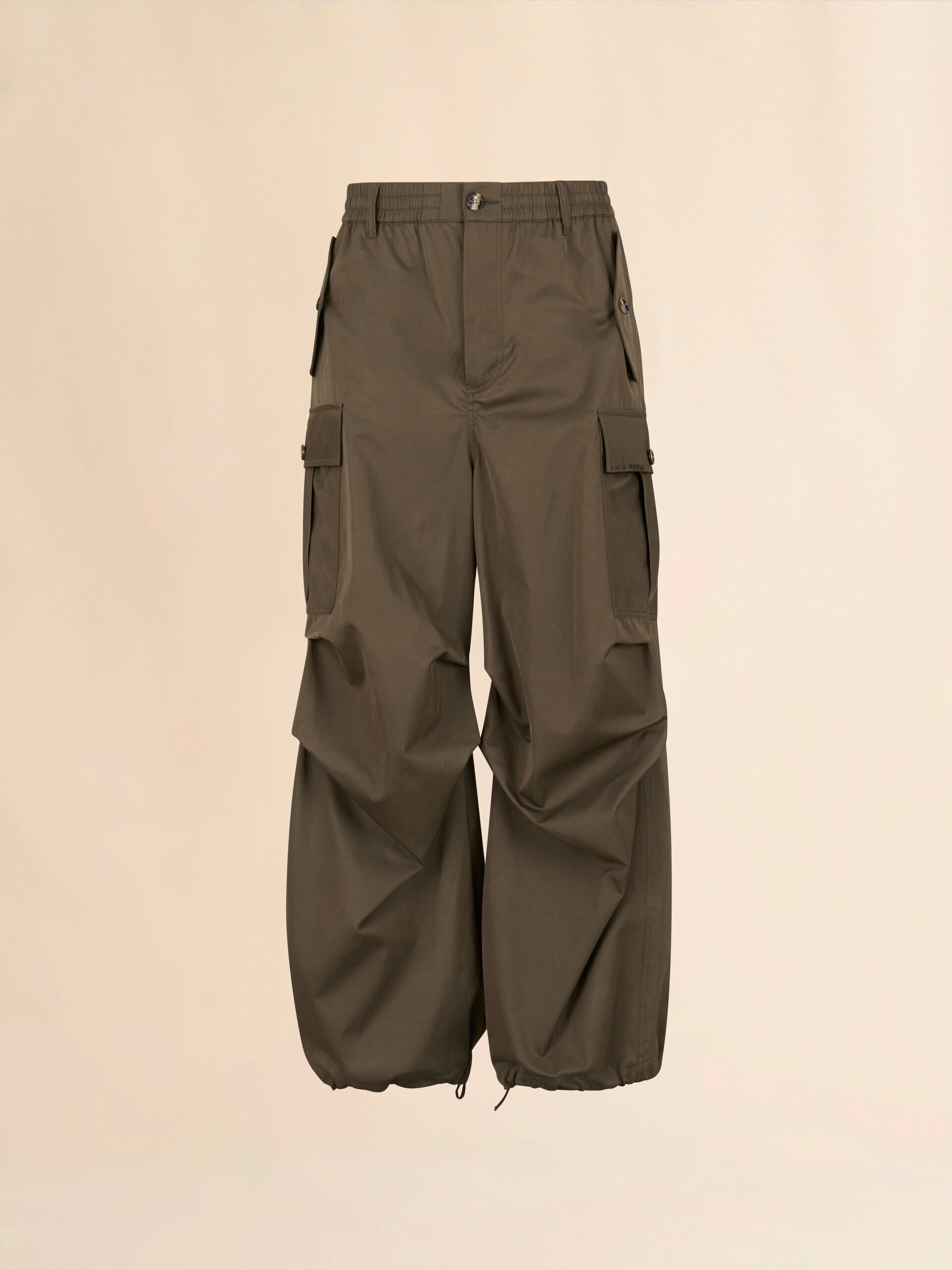 【PORTERNA】Dauphine Cargo Trousers Deep green water-repellent taffeta cargo pants | Marni