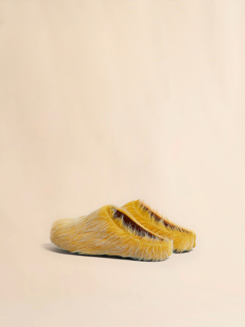 Blue-grey long hair calfskin Fussbett sabot - Clogs - Image 3