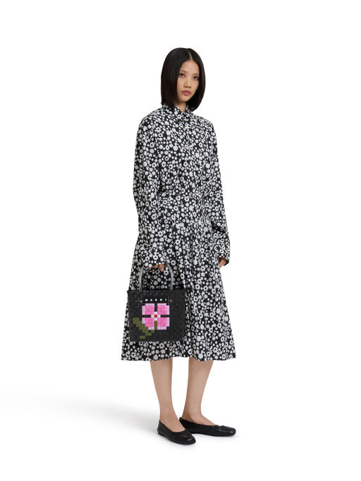 ブラック MARNI MARKET FLOWER BASKET BAG - ハンドバッグ