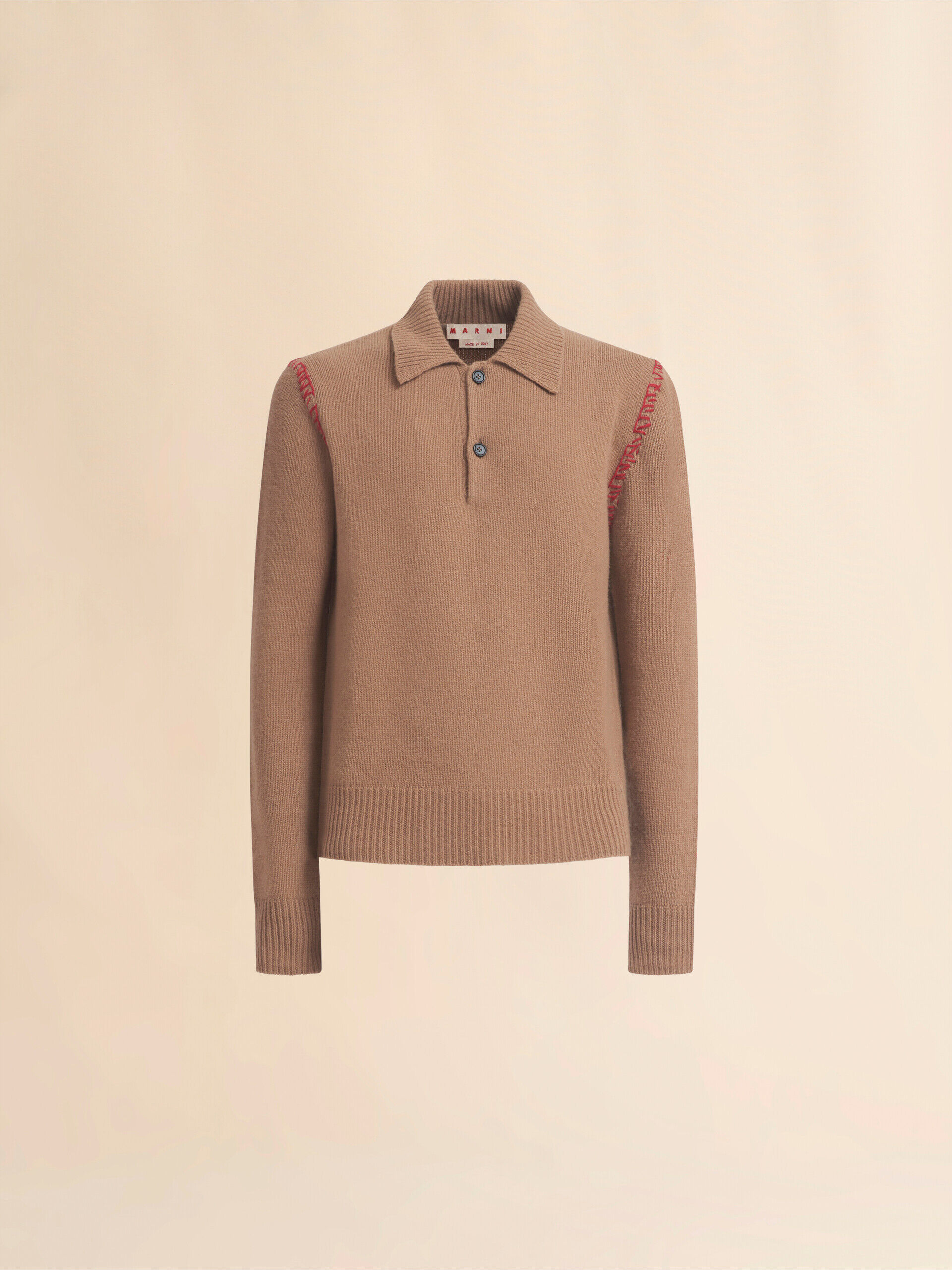 MARNI ノースリーブジャケット ブラウン ブラウン ニット製 ポロジャンパー、マルニメンディング | Marni
