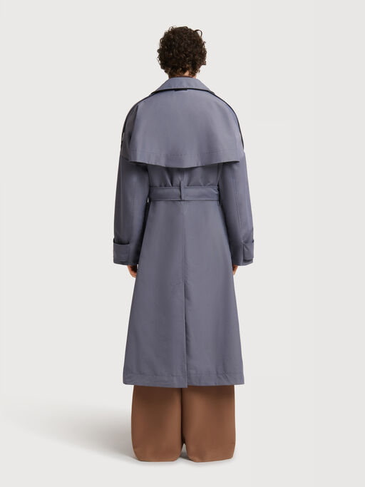 Grey nylon trench coat with belt - Coats