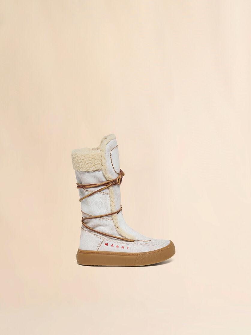 White sheepskin winter boot - Sneakers - Image 1