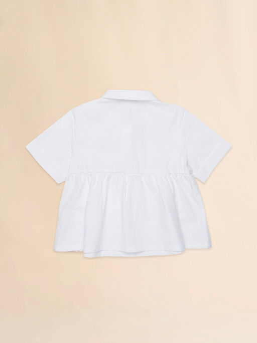 Camicia in cotone bianco con balza - Camicie