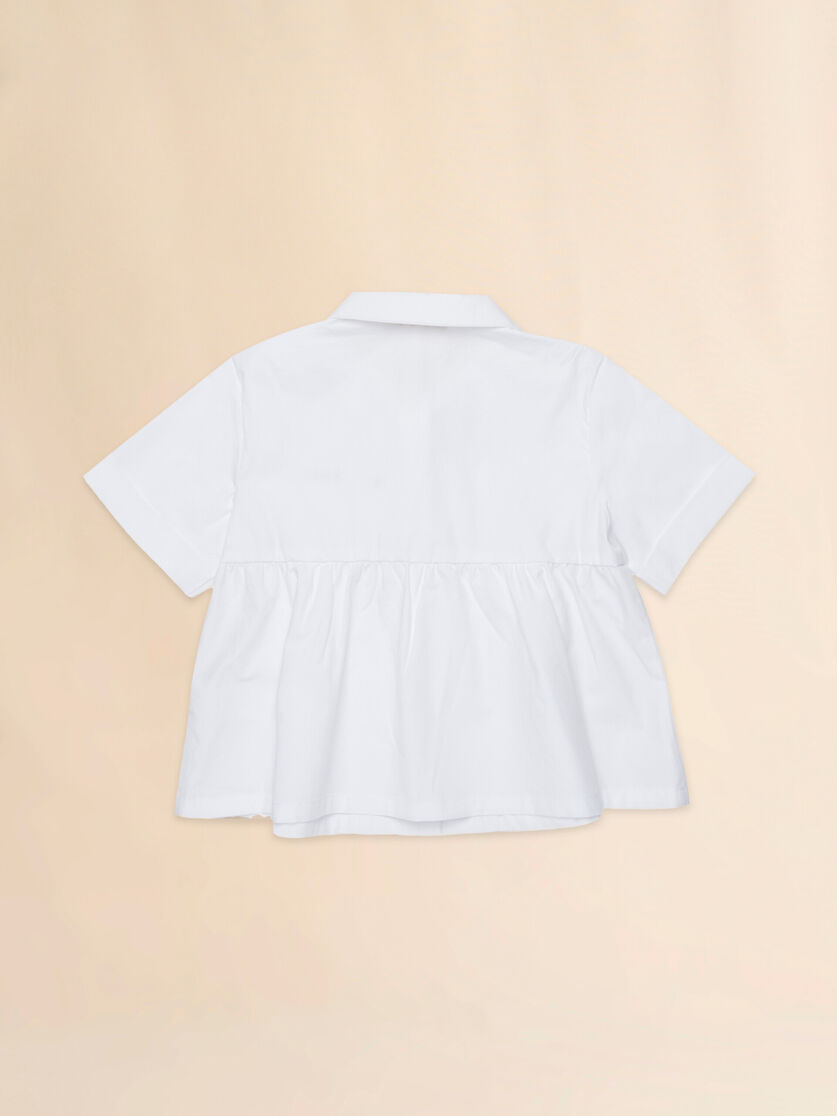 Camicia in cotone bianco con balza, Image 2