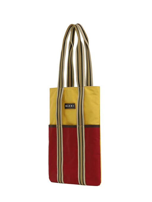バーガンディ MARNI MARKET Canvas Tote - ショッピングバッグ