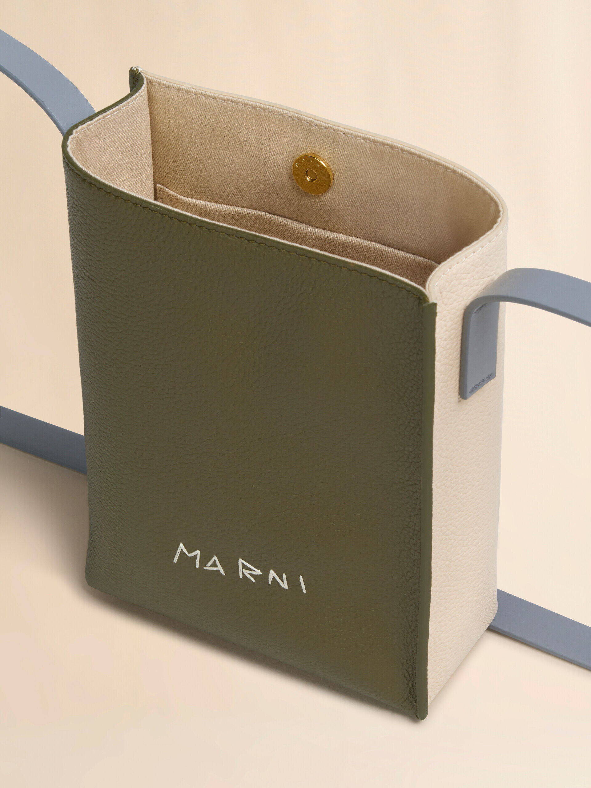 MARNI ★ ロゴ レザー ショルダーバッグ / グリーン マルニ Marni ショルダーレザーバッグ 牛革羊革 グリーン