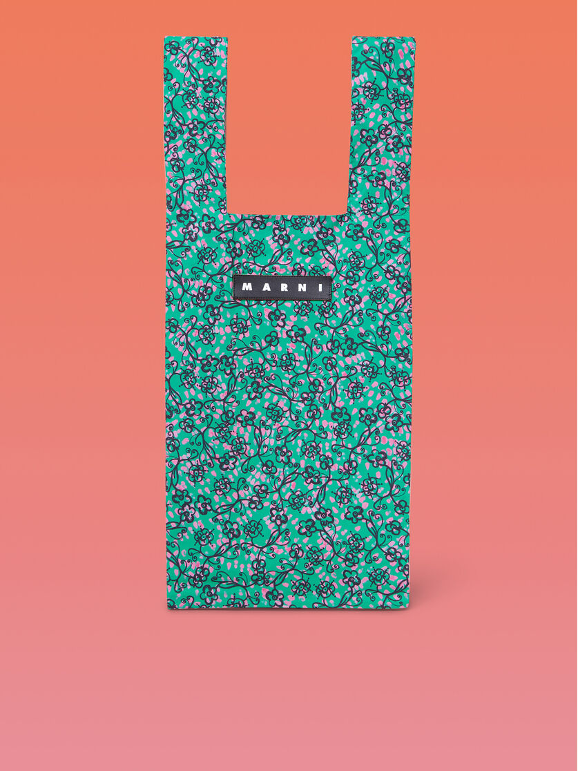 MARNI MARKET cotton shopping bag with abstract and check print - Shopping Bags - Image 1