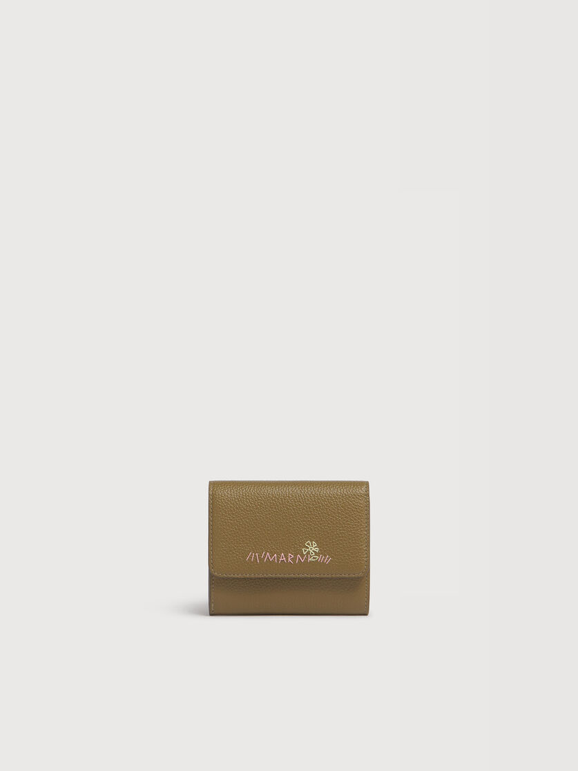 ブラウン レザー Marni Mending フラップカードホルダー, Image 1