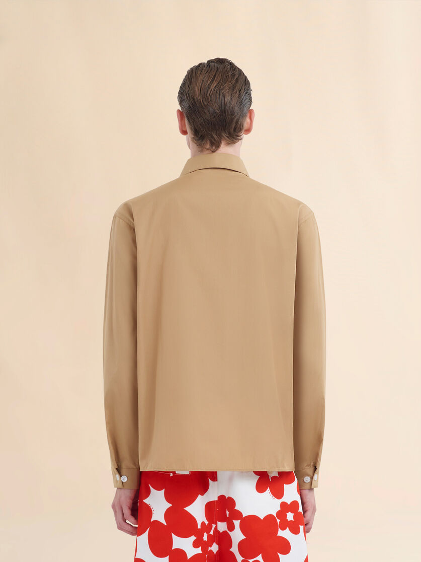 Chemise zippée en popeline biologique blanche avec logo dissimulé - Chemises - Image 3