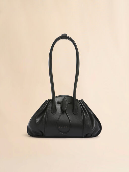 Shopper Tulipea in pelle nera - Borse shopping