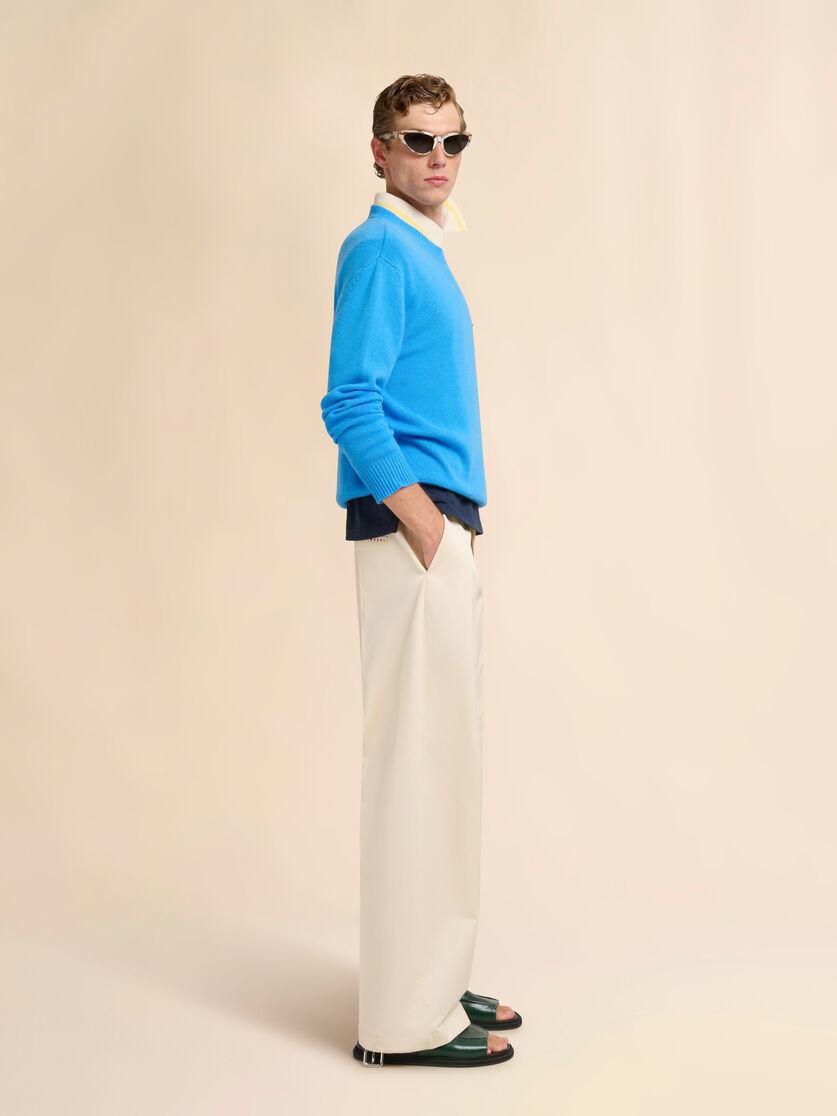 Bright blue cashmere sweater with Marni patch, Image 5