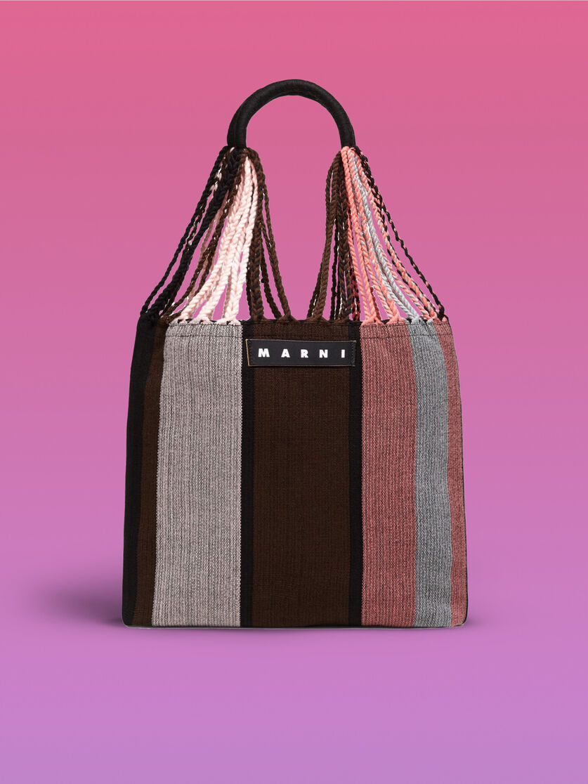 MARNI MARKET ポリエステル ショッピングバッグ ハンモック風ハンドル付き グレー/ターコイズ/レッド - ハンドバッグ - Image 1