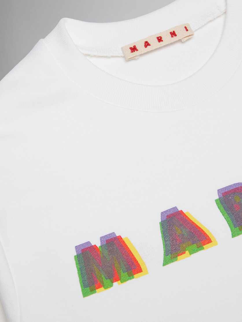 White crew-neck sweatshirt with Rainbow logo - Sweaters - Image 3