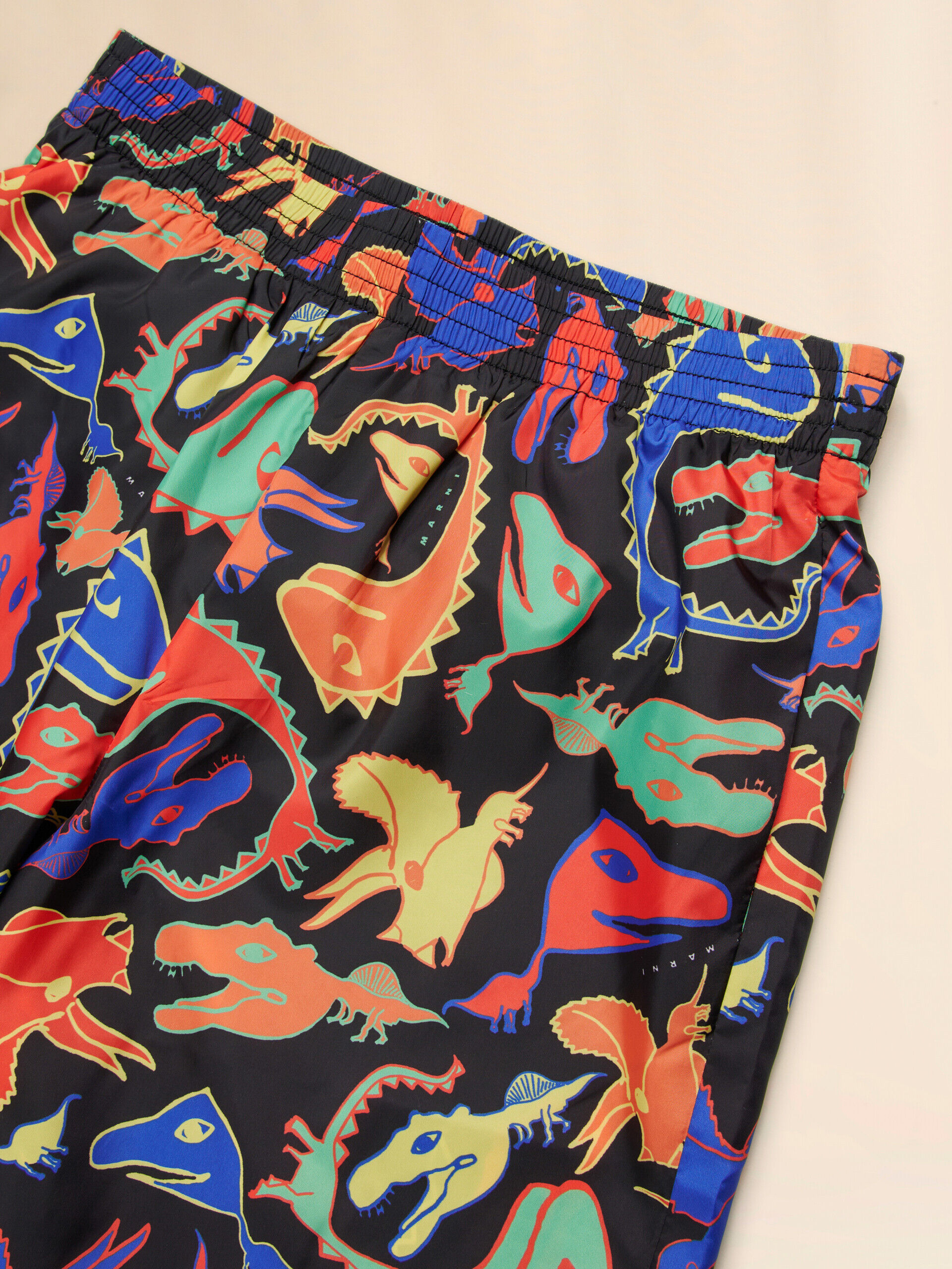 Black swim shorts with all-over dino print | Marni