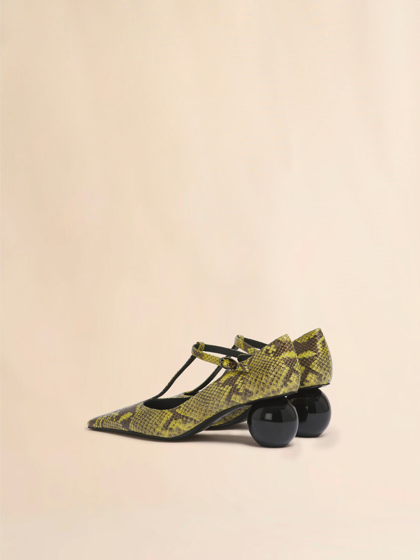 Green python-print leather Mary JaneJane - Pumps - Image 3