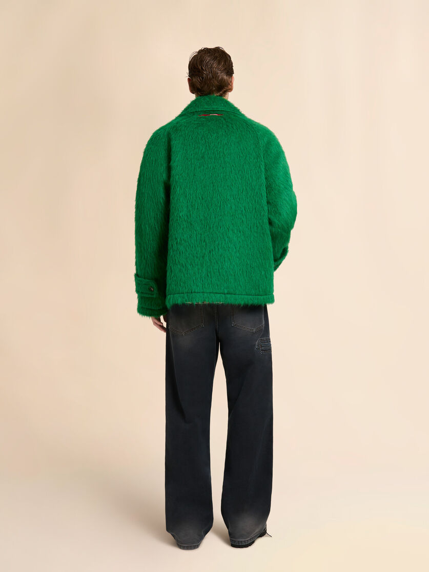 Green wool jacket with shaggy brushed finish, Image 3