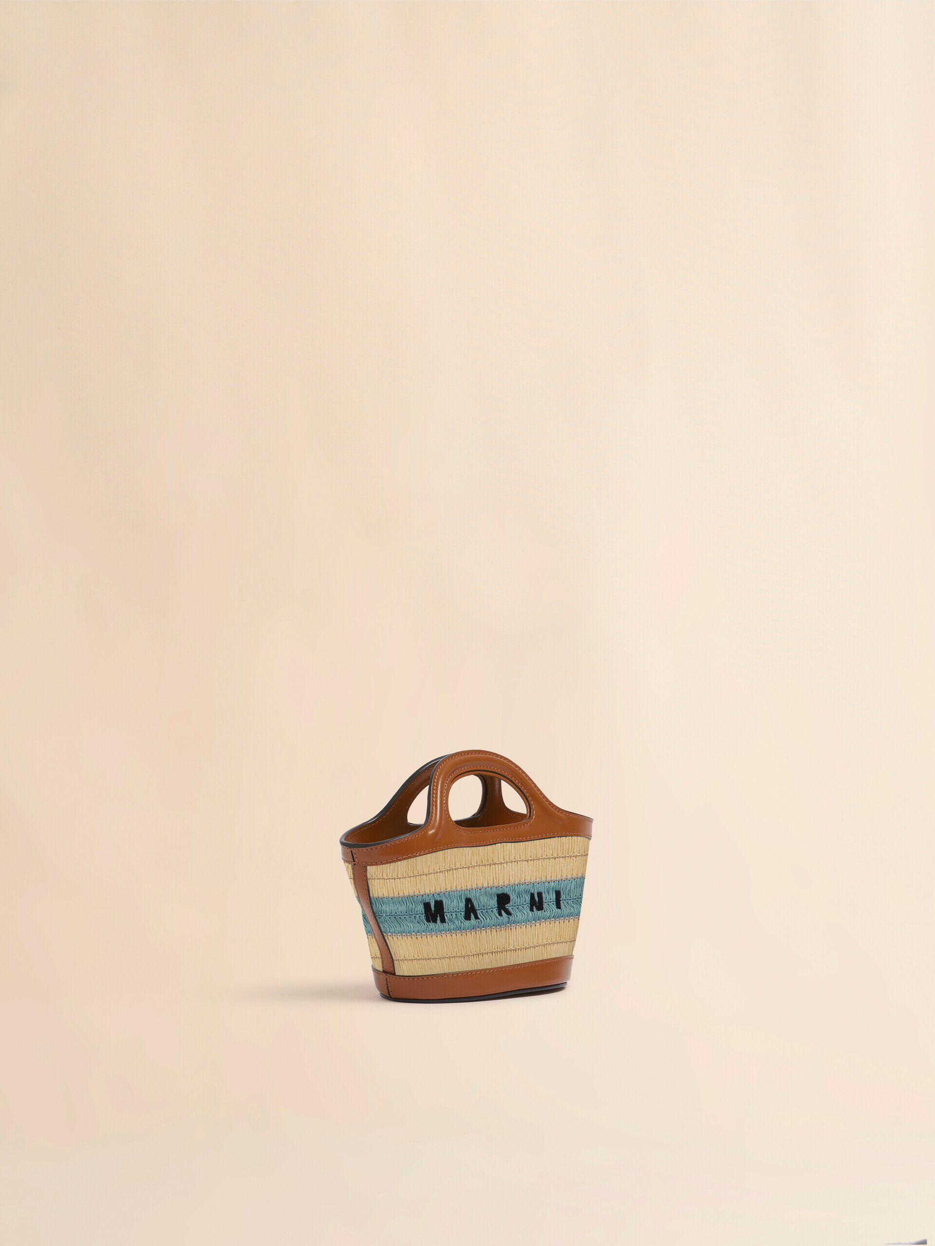 関税込◇*MARNI*ナチュラル ラフィア Nassa ホーボーバッグ Natural raffia and blue Nassa medium hobo bag | Marni