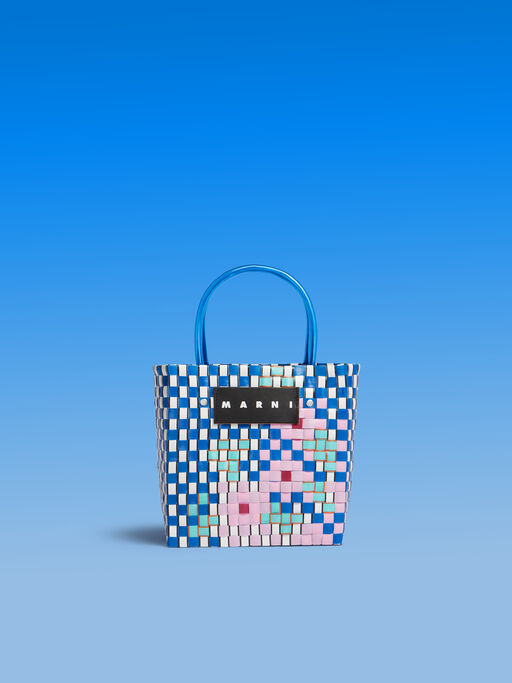 ブルー MARNI MARKET MINI FLOWER BASKET - ショッピングバッグ