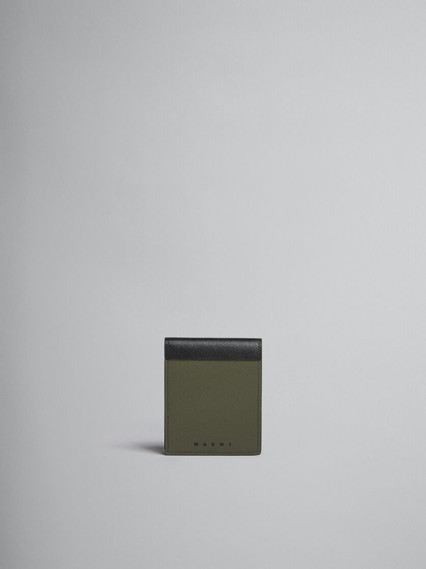 ブルーとブラック サフィアーノレザー製 二つ折りウォレット - 財布 - Image 1