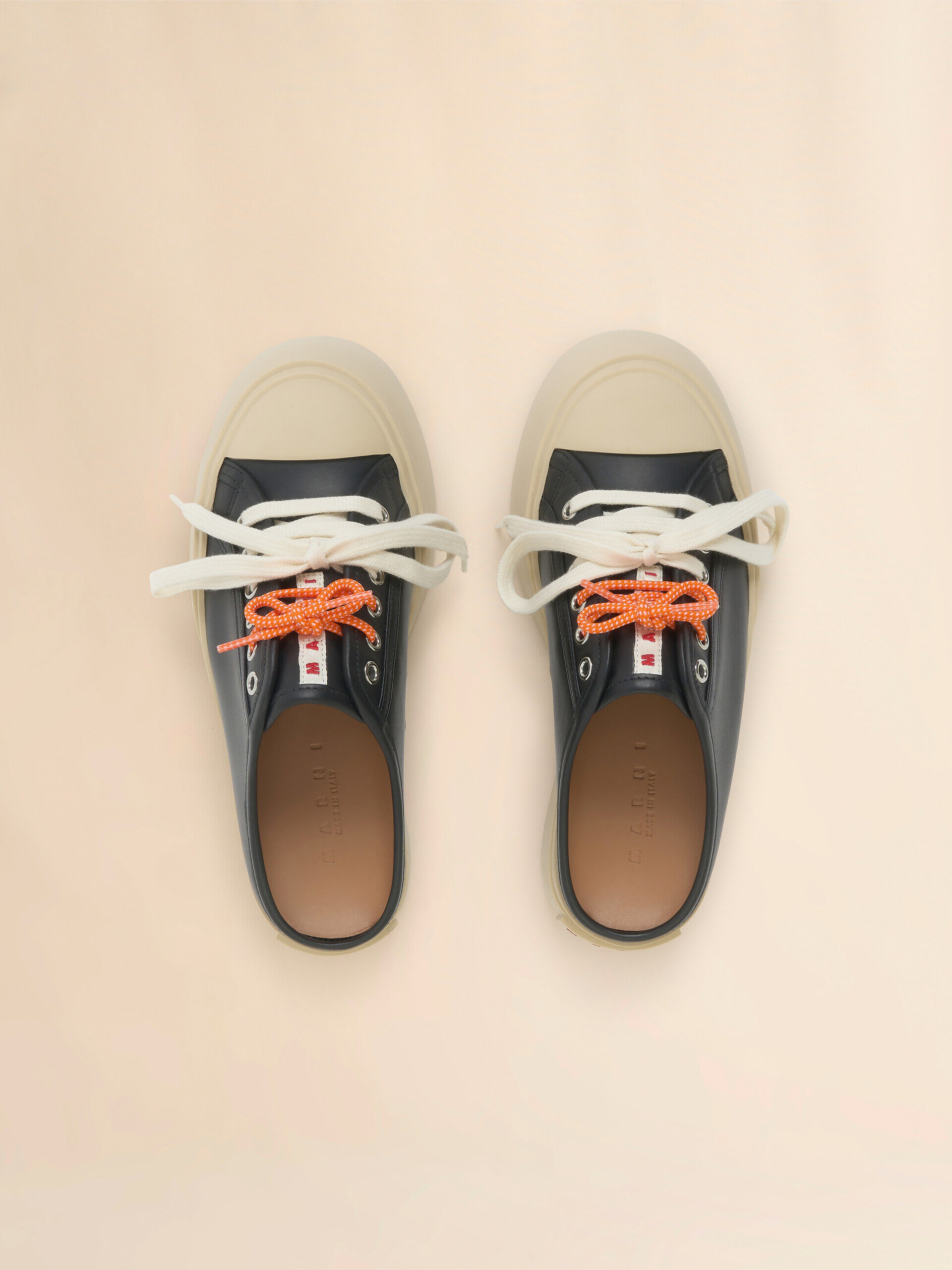 MARNI マルニ●Pablo レザー レースアップレザーサボスニーカー ホワイト レザー製 Pablo レースアップサボ | Marni