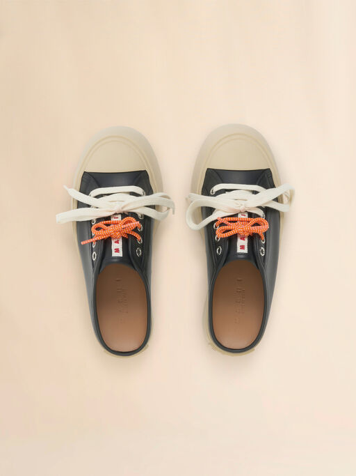 Basket sabot Pablo en cuir noir - Sneakers