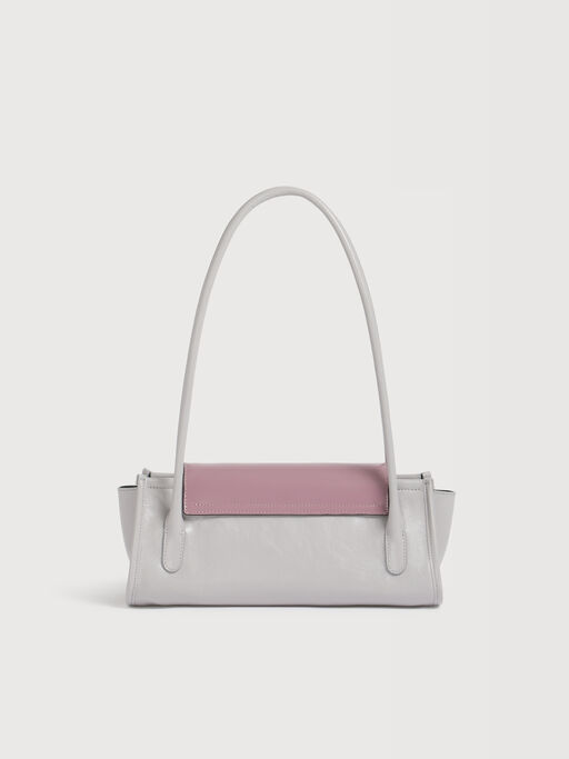 Sac Trunkette en cuir gris et violet - Sacs port&eacute;s &eacute;paule