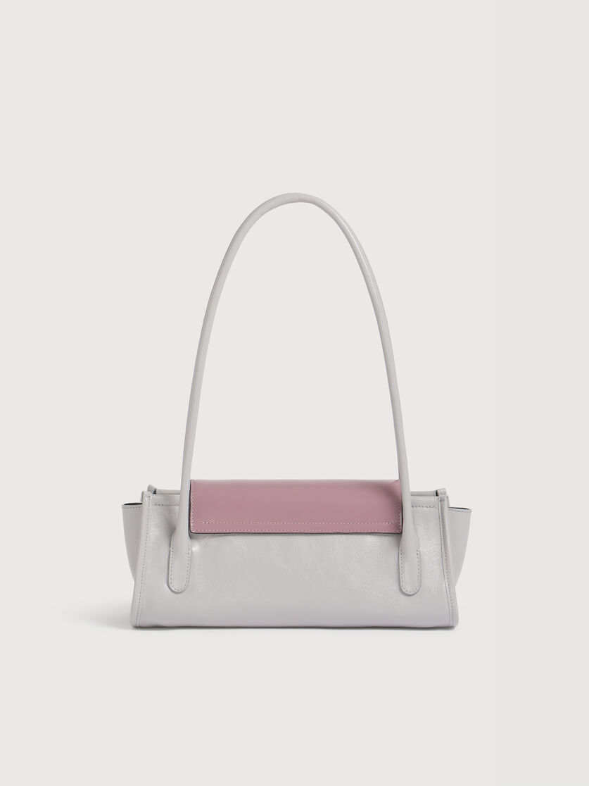 Sac Trunkette en cuir gris et violet, Image 3