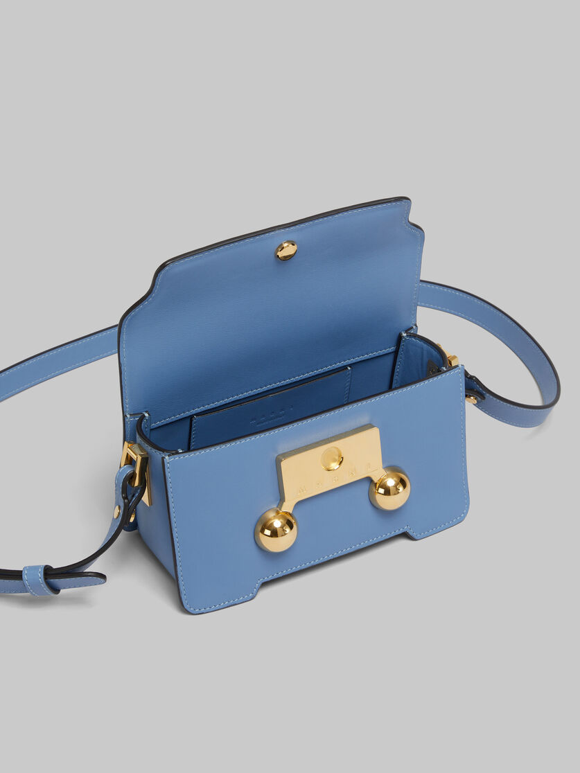 Mini-sac porté épaule Trunkaroo en cuir bleu - Sacs portés épaule - Image 4