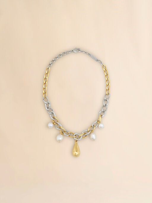 Mixed chain necklace with pearls - Necklaces