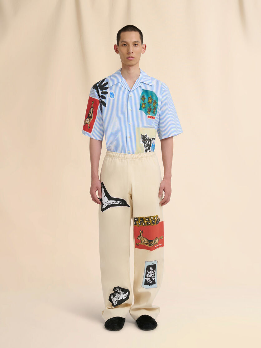 Cream organic bull denim trousers - Pants - Image 2
