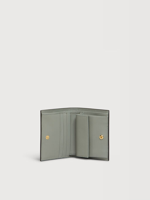 Light pink, white and grey saffiano leather bi-fold wallet - Wallets
