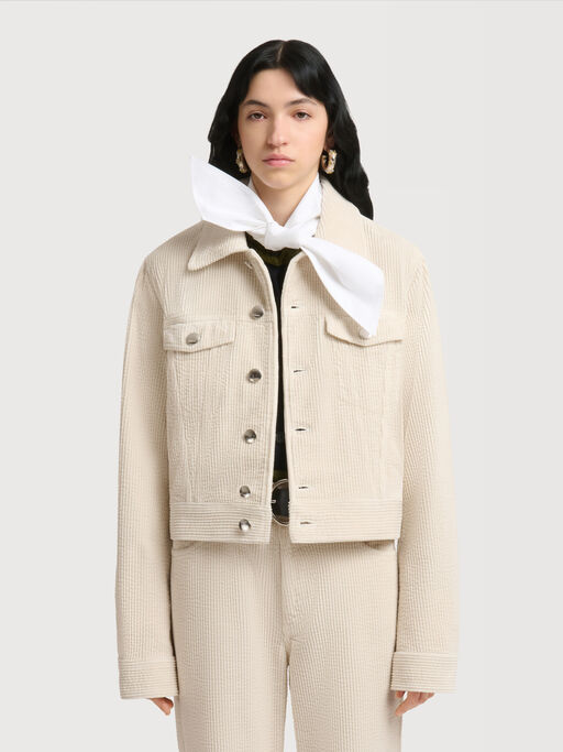 Cream corduroy trucker jacket - Jackets