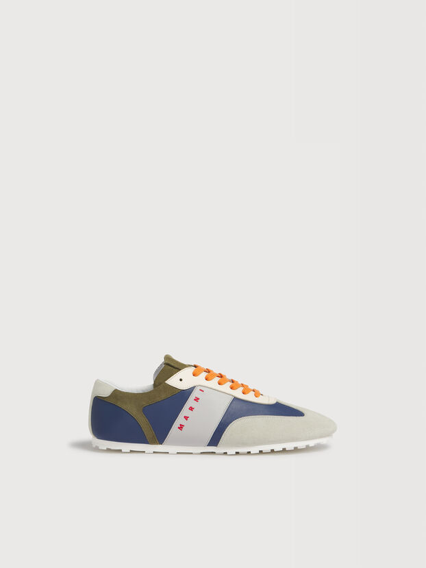 Blue leather and multicolour suede Softy Soccer sneaker - Sneakers