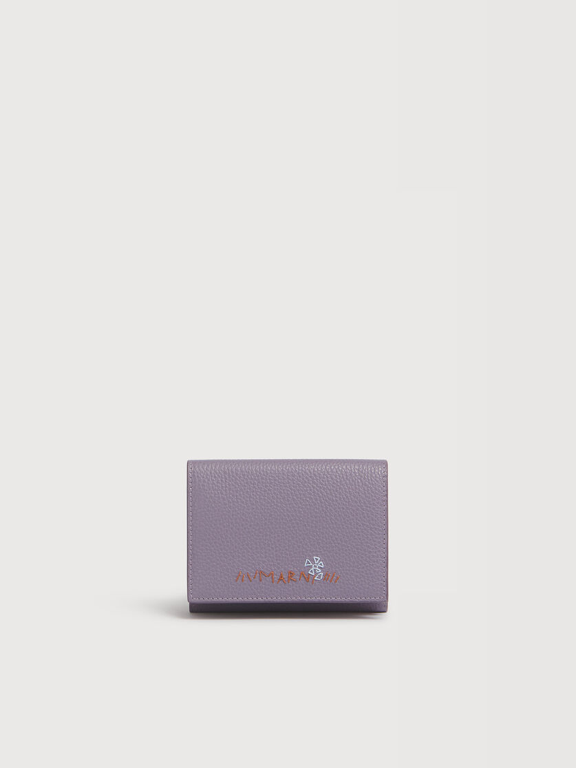 パープル レザー Marni Mending 三つ折りウォレット, Image 1