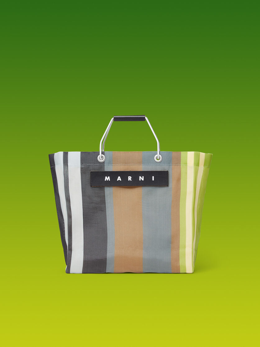 マルチカラーブルー MARNI MARKET STRIPE BAG - ショッピングバッグ - Image 1