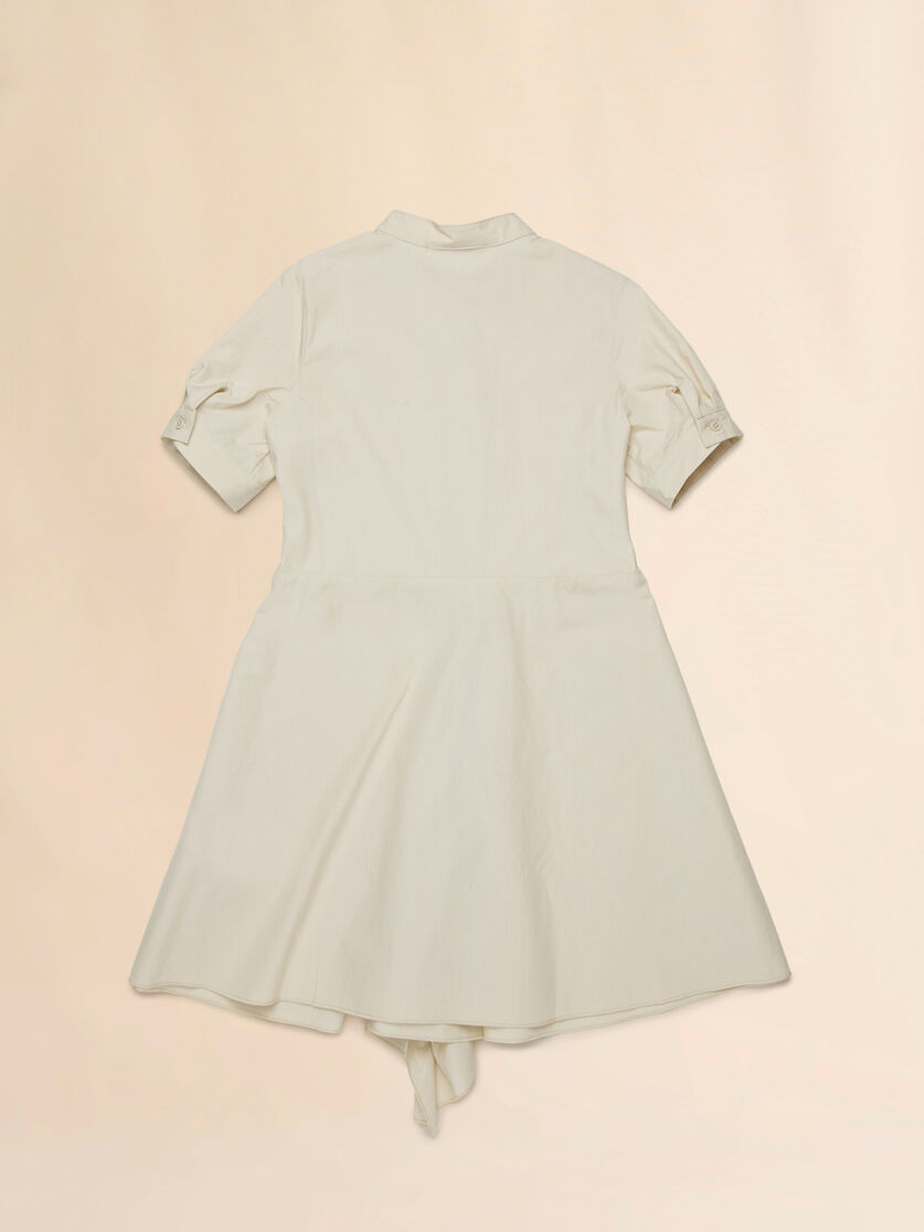 Abito in cotone beige con stampata Crystal Flower, Image 2