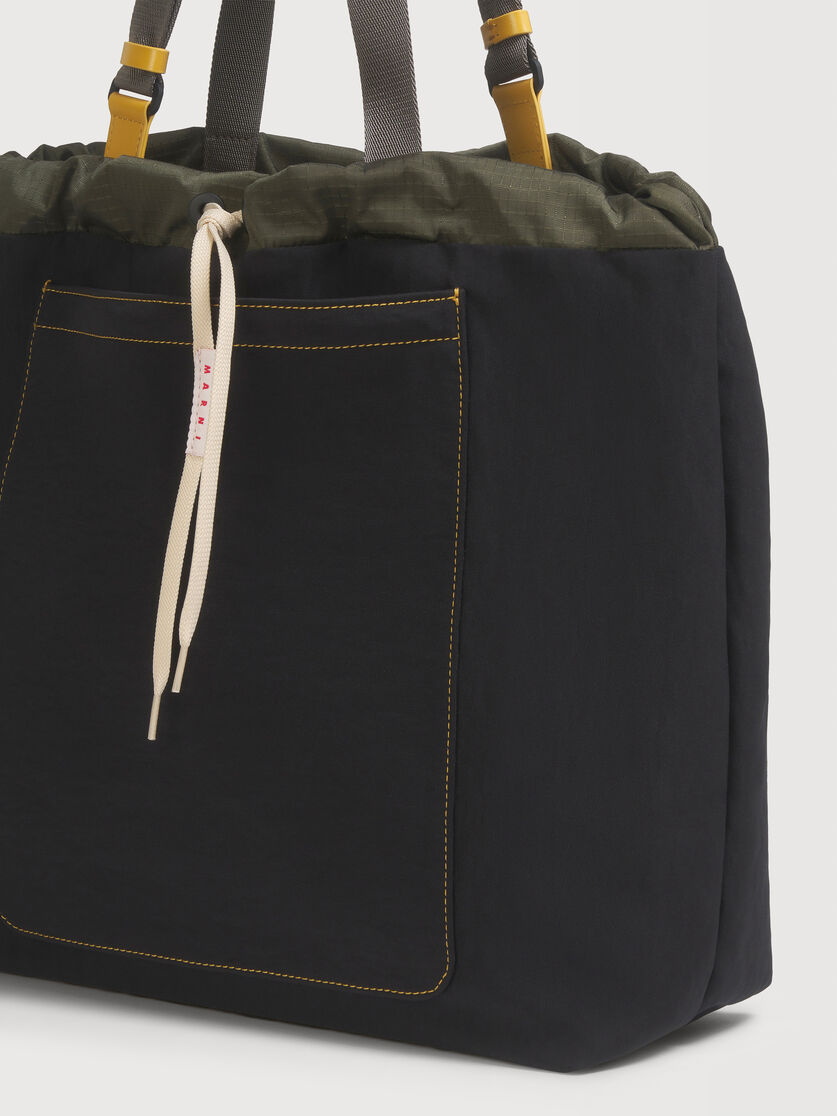 Black technical fabric tote bag, Image 5