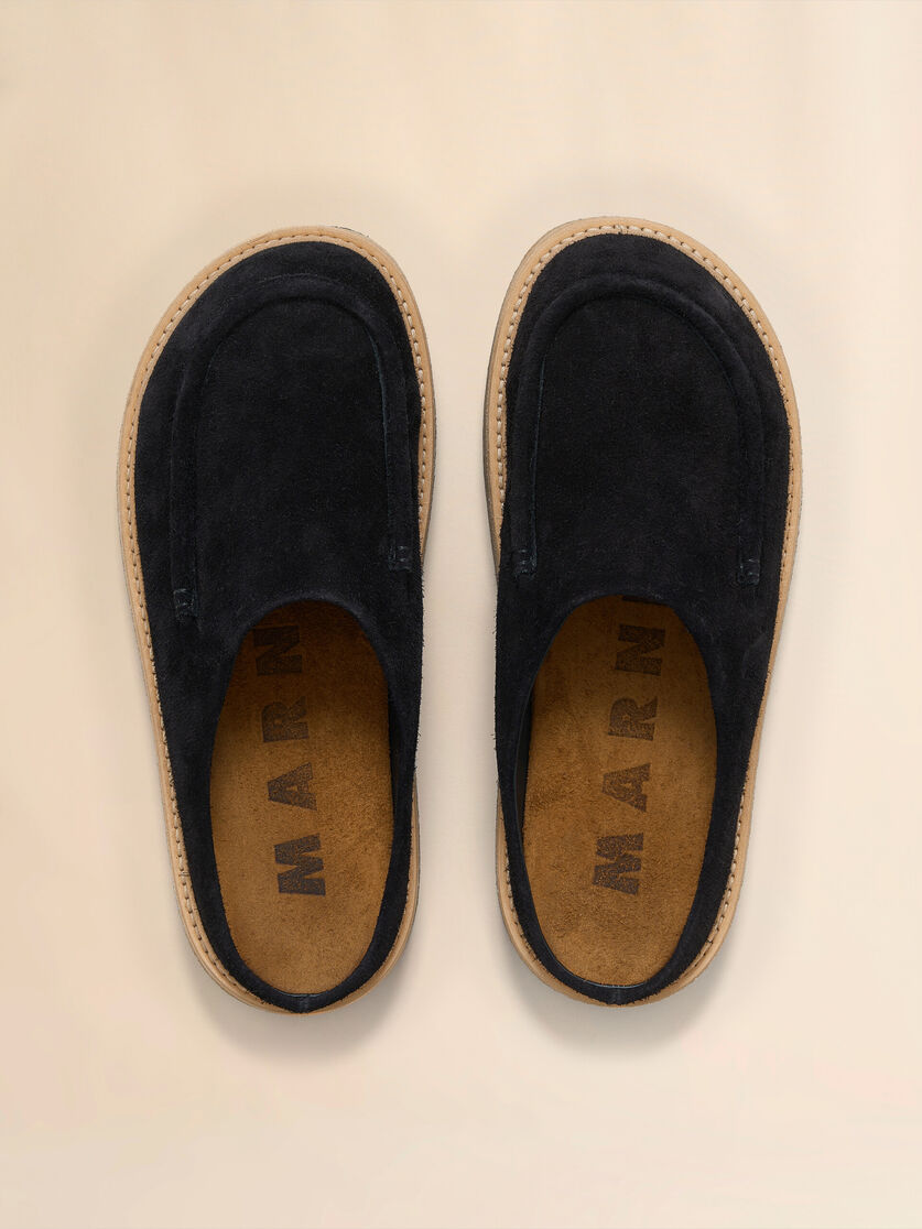 Brown suede sabot with para rubber sole - Clogs - Image 4