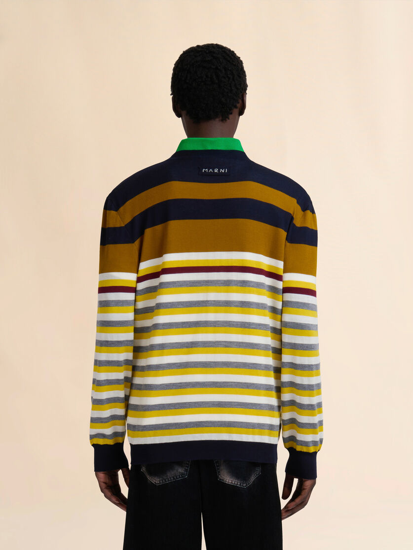 Gelb-braun gestreifter Pullover aus Wolle - Pullover - Image 3